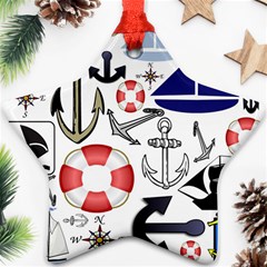 Nautical Collage Star Ornament