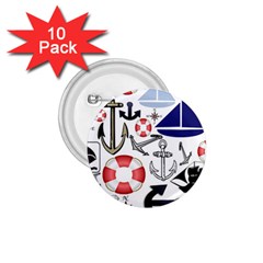 Nautical Collage 1 75  Button (10 Pack)