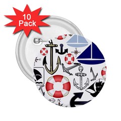 Nautical Collage 2 25  Button (10 Pack)