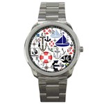 Nautical Collage Sport Metal Watch Front