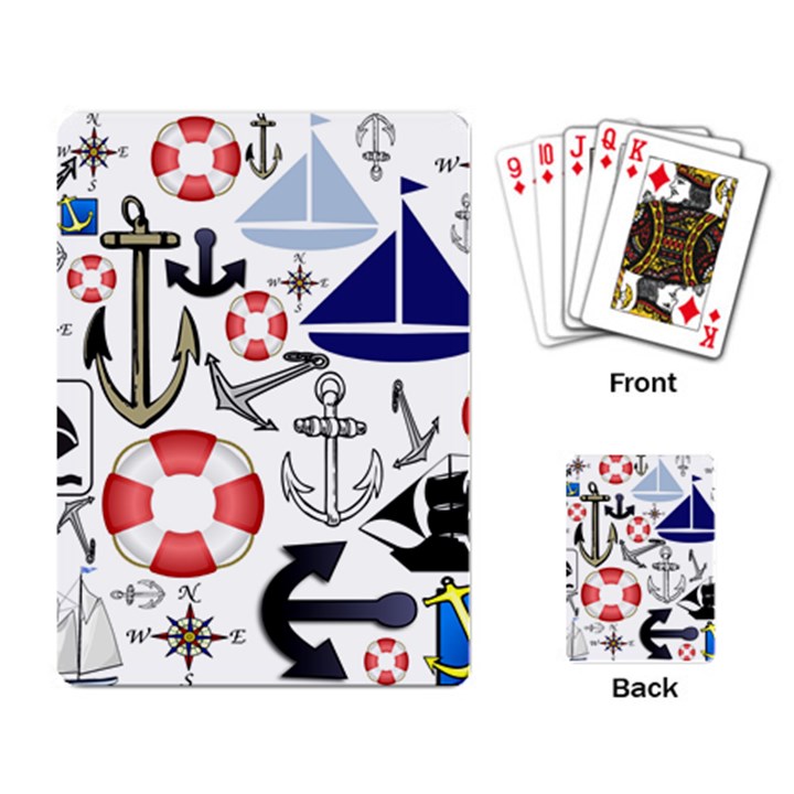 Nautical Collage Playing Cards Single Design