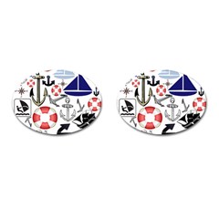 Nautical Collage Cufflinks (oval) by StuffOrSomething