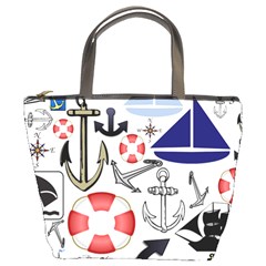 Nautical Collage Bucket Handbag by StuffOrSomething