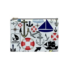 Nautical Collage Cosmetic Bag (medium)