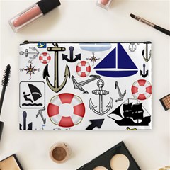 Nautical Collage Cosmetic Bag (large)