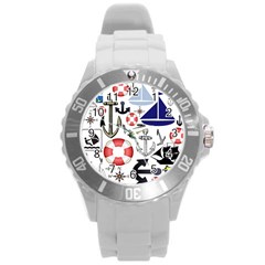 Nautical Collage Plastic Sport Watch (large) by StuffOrSomething