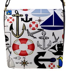 Nautical Collage Flap Closure Messenger Bag (small) by StuffOrSomething