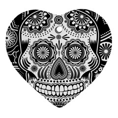 Sugar Skull Heart Ornament (two Sides) by Ancello