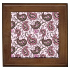 Paisley In Pink Framed Ceramic Tile