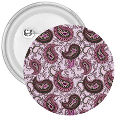 Paisley In Pink 3  Button