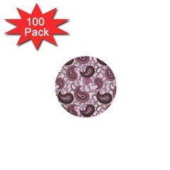 Paisley In Pink 1  Mini Button (100 Pack)