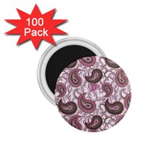 Paisley In Pink 1 75  Button Magnet (100 Pack) by StuffOrSomething