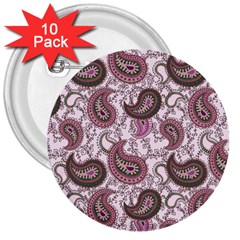 Paisley In Pink 3  Button (10 Pack) by StuffOrSomething