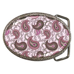 Paisley In Pink Belt Buckle (oval)