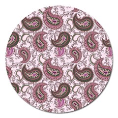 Paisley In Pink Magnet 5  (round)