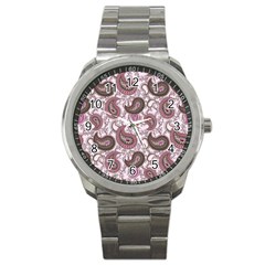 Paisley In Pink Sport Metal Watch by StuffOrSomething