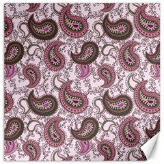 Paisley In Pink Canvas 12  X 12  (unframed)