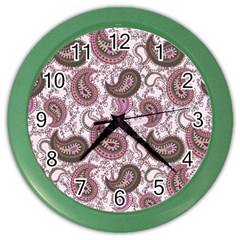 Paisley In Pink Wall Clock (color) by StuffOrSomething