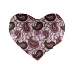 Paisley in Pink 16  Premium Heart Shape Cushion  Front