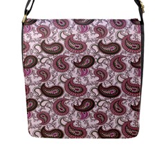 Paisley In Pink Flap Closure Messenger Bag (large) by StuffOrSomething