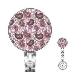 Paisley In Pink Stainless Steel Nurses Watch by StuffOrSomething