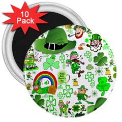 St Patrick s Day Collage 3  Button Magnet (10 Pack) by StuffOrSomething