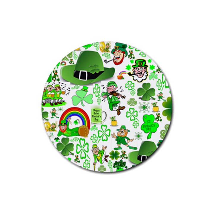 St Patrick s Day Collage Drink Coaster (Round)