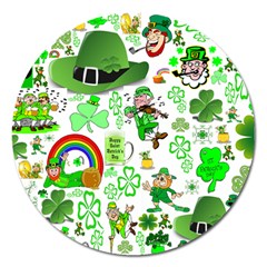 St Patrick s Day Collage Magnet 5  (round)