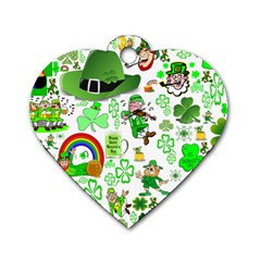 St Patrick s Day Collage Dog Tag Heart (one Sided) 