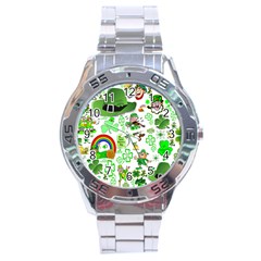 St Patrick s Day Collage Stainless Steel Watch