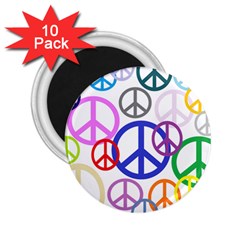 Peace Sign Collage Png 2 25  Button Magnet (10 Pack)