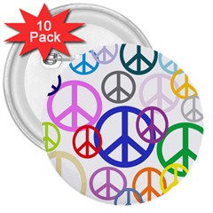 Peace Sign Collage Png 3  Button (10 Pack) by StuffOrSomething