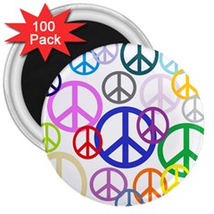 Peace Sign Collage Png 3  Button Magnet (100 Pack)