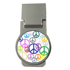 Peace Sign Collage Png Money Clip (round)