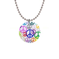 Peace Sign Collage Png Button Necklace by StuffOrSomething