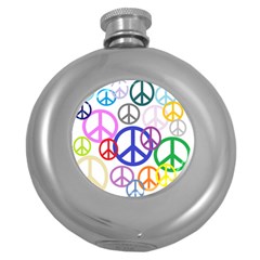 Peace Sign Collage Png Hip Flask (round) by StuffOrSomething