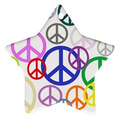 Peace Sign Collage Png Star Ornament (two Sides)