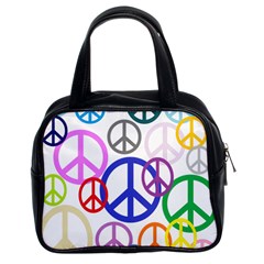 Peace Sign Collage Png Classic Handbag (two Sides)