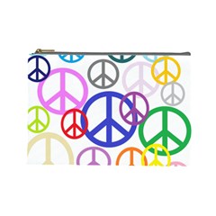 Peace Sign Collage Png Cosmetic Bag (large)