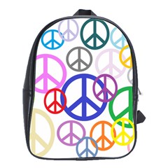 Peace Sign Collage Png School Bag (large)