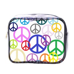 Peace Sign Collage Png Mini Travel Toiletry Bag (one Side)