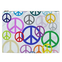 Peace Sign Collage Png Cosmetic Bag (xxl)