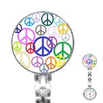 Peace Sign Collage Png Stainless Steel Nurses Watch Front