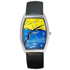 Spring Tonneau Leather Watch