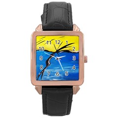 Spring Rose Gold Leather Watch 