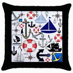 Nautical Nut Black Throw Pillow Case by Contest1865436