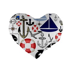 Nautical Nut 16  Premium Heart Shape Cushion  by Contest1865436