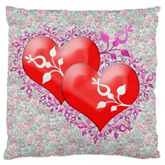 Hearts Large Cushion Case (single Sided)  by Contest1630871