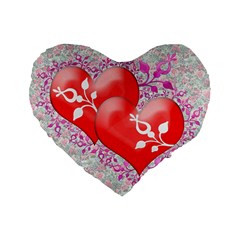 Hearts 16  Premium Heart Shape Cushion  by Contest1630871