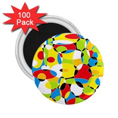 Interlocking Circles 2 25  Button Magnet (100 Pack)